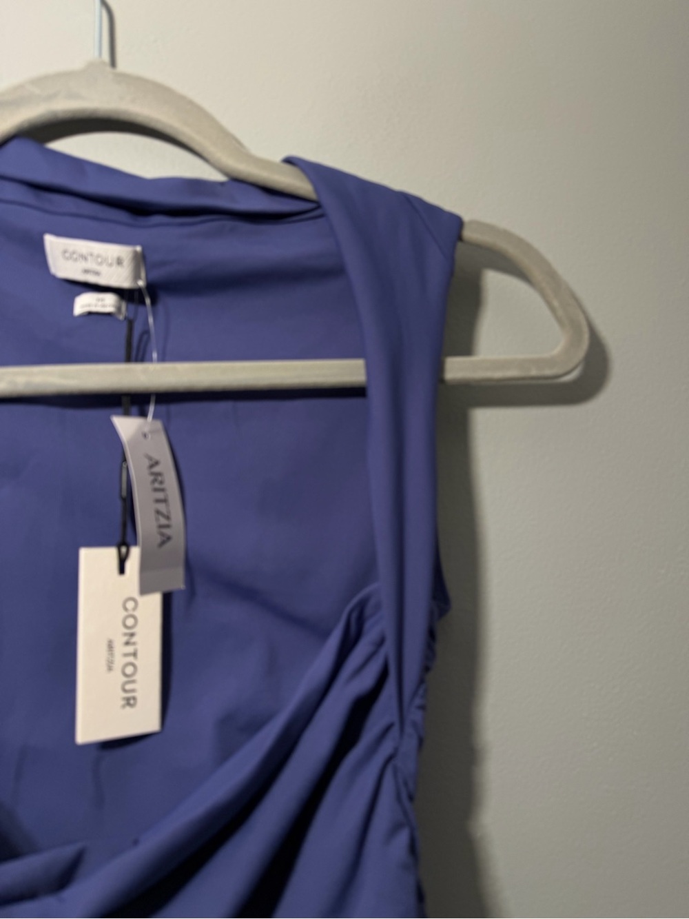 Aritzia Contour Purple Cowl Neck Ruched Camisole - Picture 2 of 5